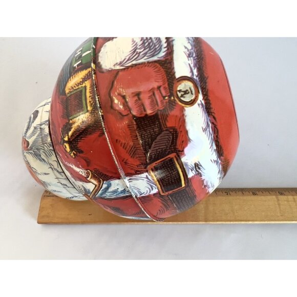 Cheinco Santa Claus Roly-Poly Tobacco/Candy Christmas Tin Container 1980 7.5x6" - Picture 8 of 10